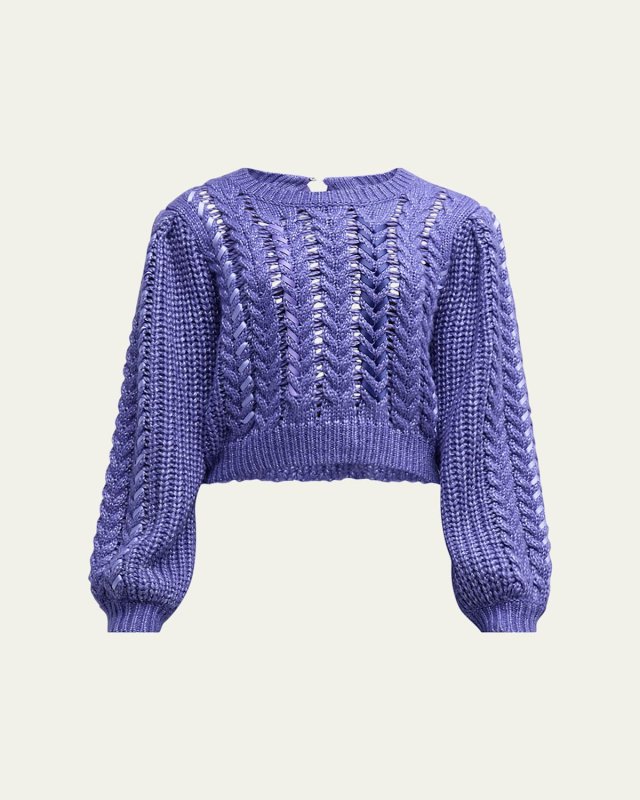 Nayara Ribbon Knit Cropped Sweat